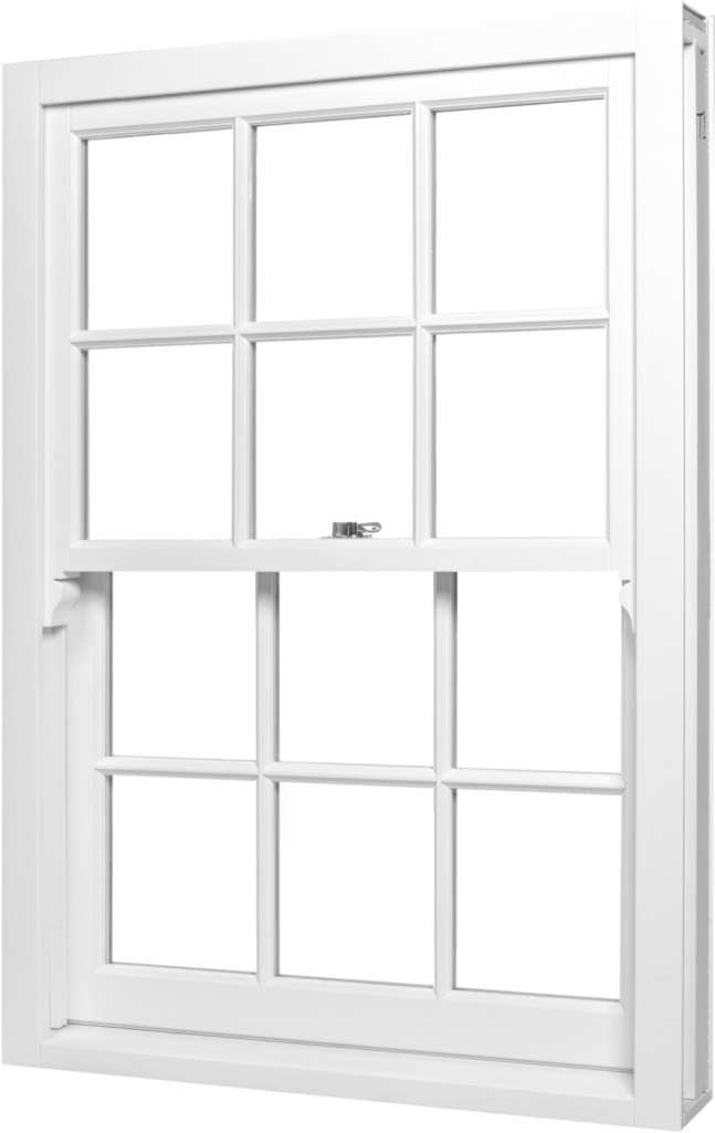 "Georgian-style wooden sash window with hidden spring mechanism – classic timber window design"