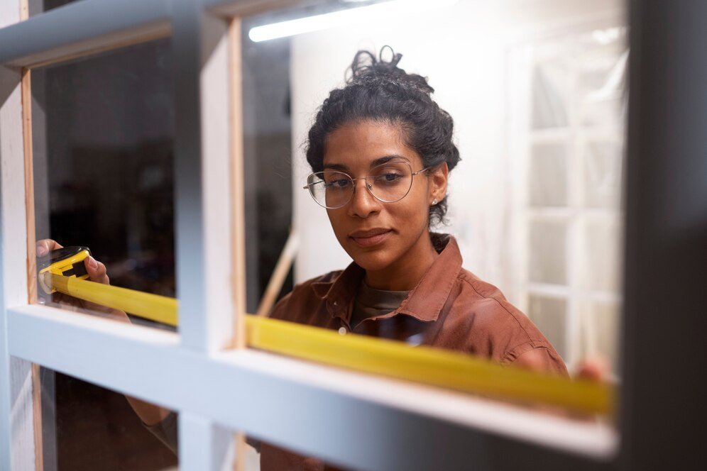 How to Measure Wooden Windows for Replacement ? Joinery & Timber Guide 1 woman measuring wooden window